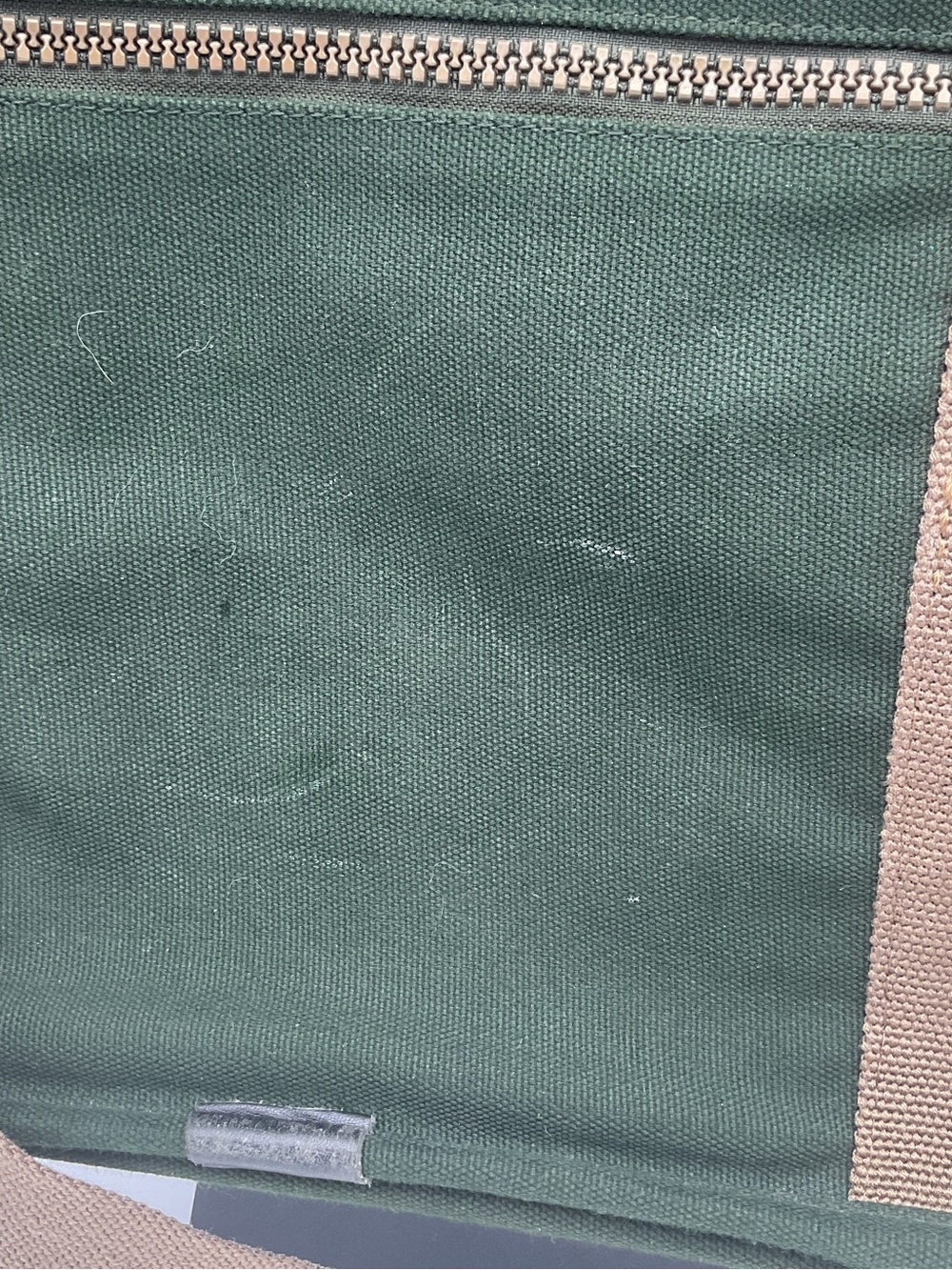 Tumi Dakota Green Canvas Duffel Suitcase with Brown Leather Trim - Picture 4 of 16